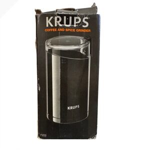 Krups F203 Coffee and Spice Grinder Black Stainless Steel Blade 3oz Capacity